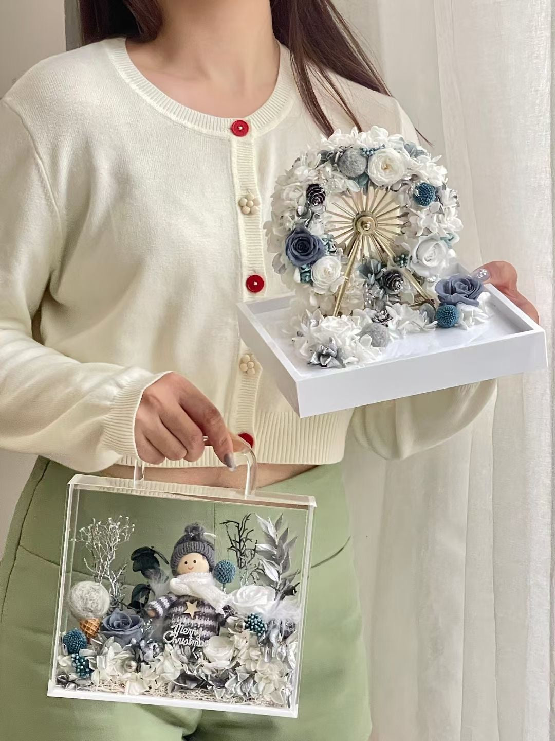 Christmas Ferris Wheel Preserved Flowers Box