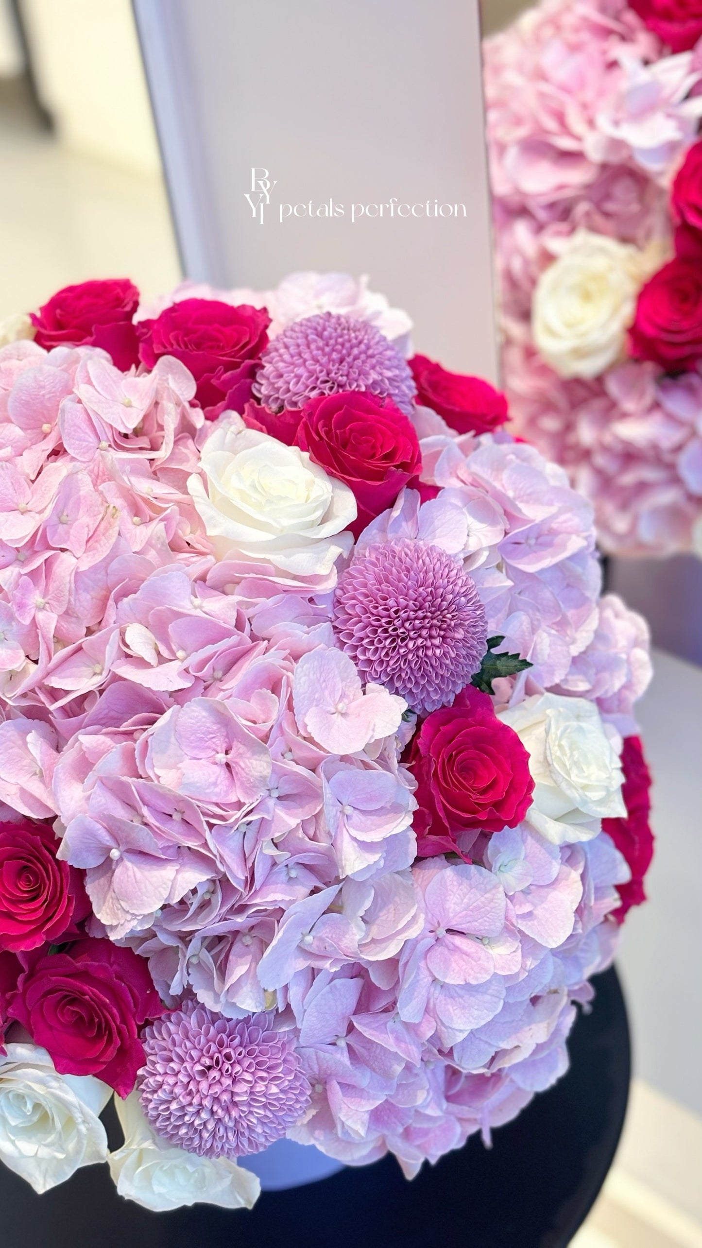 Holland Hydrangea Roses Pink Box